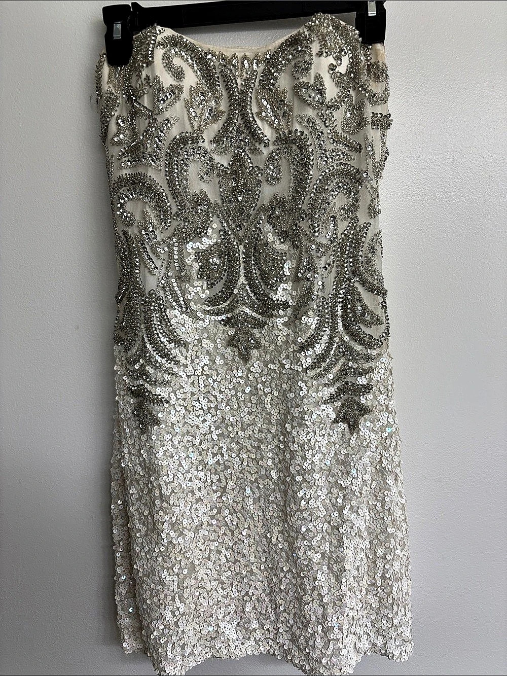 Silver Sequin Mini Dress Like New